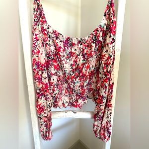 Flower off the shoulder top